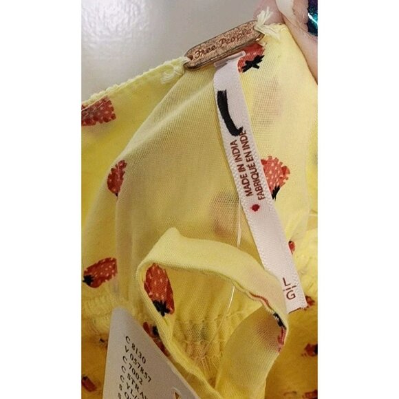 NWT Size Large Free People Lavender Daze Smocked Waist Dress Strawberry Print - Picture 4 of 8